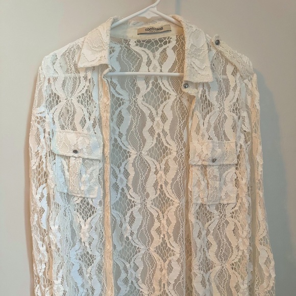 Roberto Cavalli Lace Knit Top